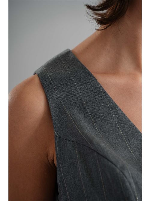 Gilet gessato in lurex Twenty Fourhaitch | NORMA GILETGRIGIO LUREX
